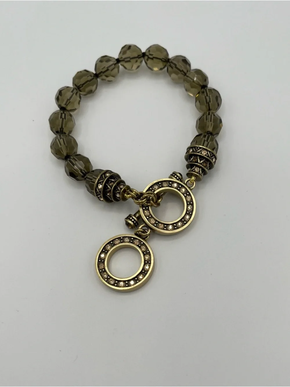 Complete 4-Piece Heidi Daus Classic Edition Swarovski Crystal Taupe Beaded Jewel